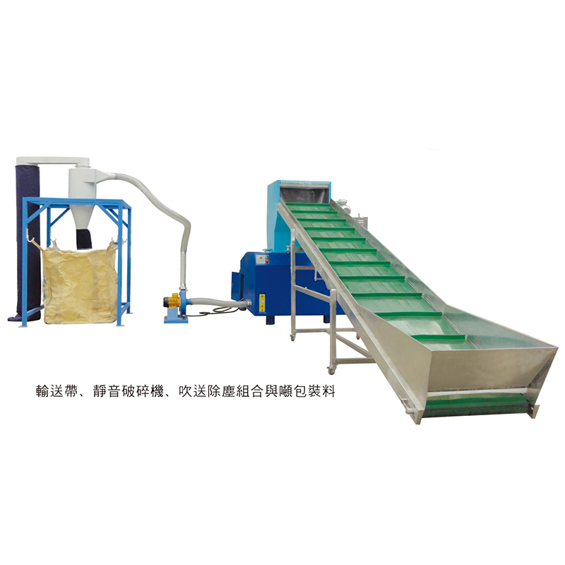 輸送帶、靜音破碎機(jī)、吹送除塵組合與噸包裝料
